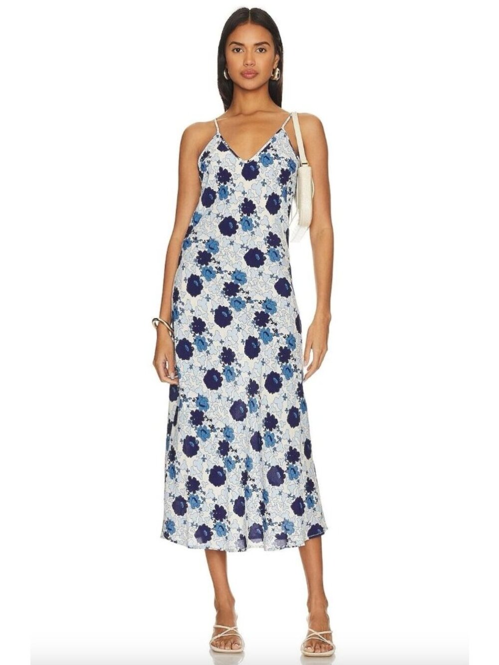 Rolla's Rambling Floral Margaux Slip Dress Marine Womens Size XS